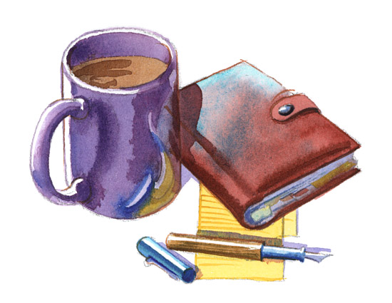 Coffee Mug and Personal Planner