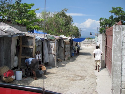 Bizotone Church road still partially blocked by earthquake victims