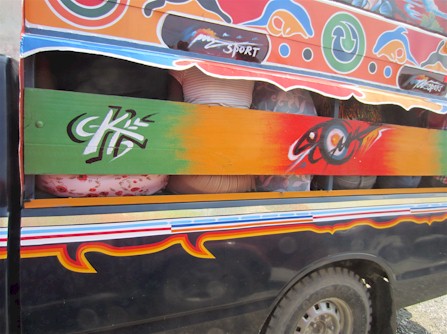 Brightly Painted Transport in Port-Au-Prince