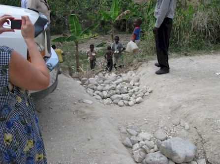 Trench road block refilled to cross over