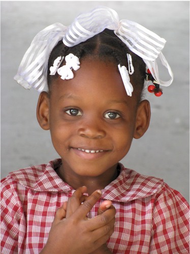 Haitian school girl at Pastor Regalas school.