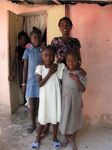 Children in a doorway at LaGoisse.