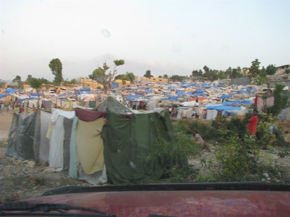 A tent "city" in Chanjma, P-A-P.
