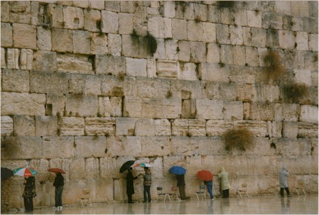Wailing Wall or the Western Wall of the Temple Mount in Jerusalem.